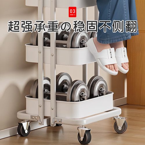 日本书包置物架书本移动小推车桌下收纳书架带轮落地桌边放包神器 - 图1