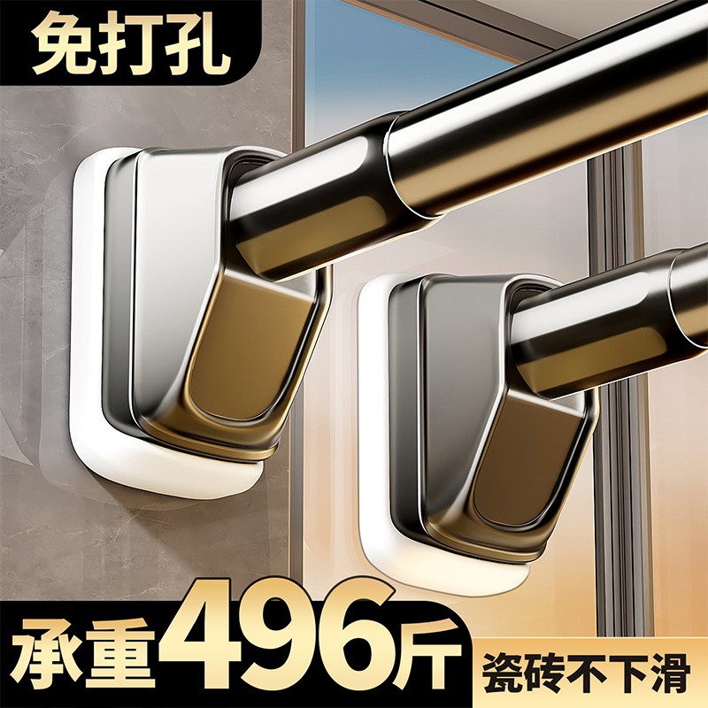 日本伸缩晾衣杆免打孔晾衣架一根可伸缩阳台衣柜支撑杆子强力承重 - 图2