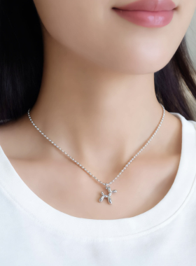 「旺财旺运」s925纯银项链珠珠小狗女轻奢小众高级感女友生日礼物