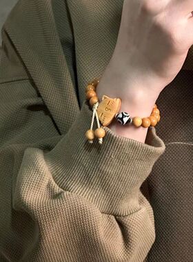 芭比檀香小众手工原创檀香佛珠文艺酷似印度老山檀香浓香型手链