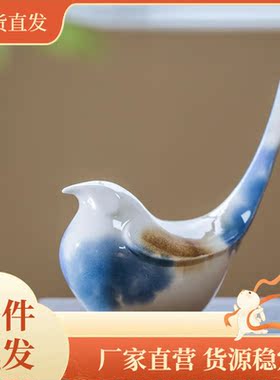 景德镇新陶瓷鸟摆件家居客厅酒柜装饰品鸟工艺品结婚进新房子礼物