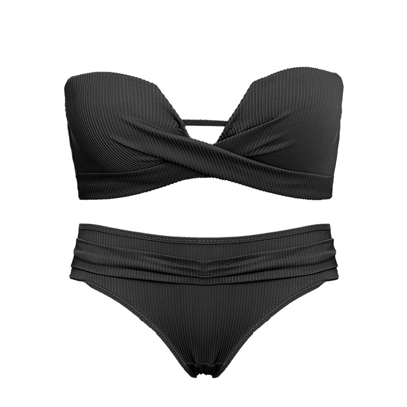 白色无肩带内衣女防滑小胸聚拢性感 多情猫文胸