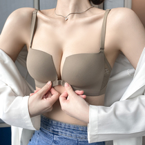 Front buckle underwear less ladies small breasts to gather multi-love cat closeted breast anti-sagging fine shoulder strap beautiful back text bra