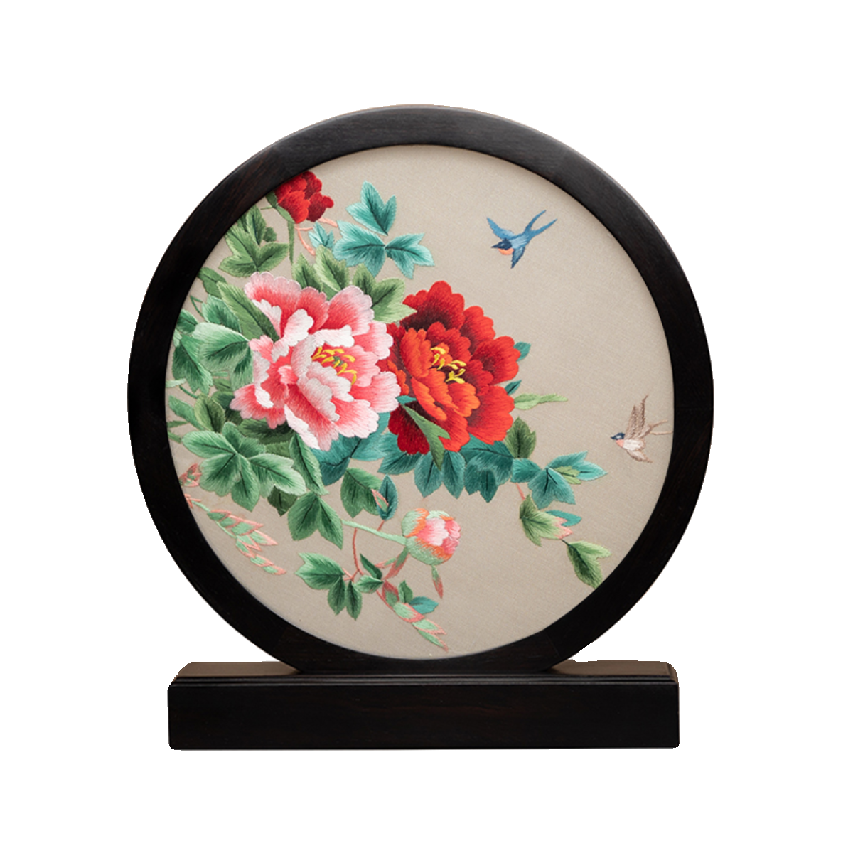新中式客厅装饰摆件苏州刺绣桌面摆台特色双面绣工艺礼品纪念礼物