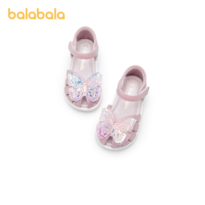 巴拉巴拉女童凉鞋儿童蝴蝶公主鞋宝宝童鞋夏季新款鞋子包头软底小,淘宝优惠券,粉丝福利购,淘宝优惠卷