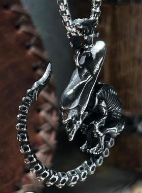 异形吊坠挂件项链男骷髅饰品