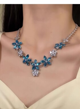 欧美重工爆闪项链女奢华优雅高级感轻奢晚礼服配饰精致女项链