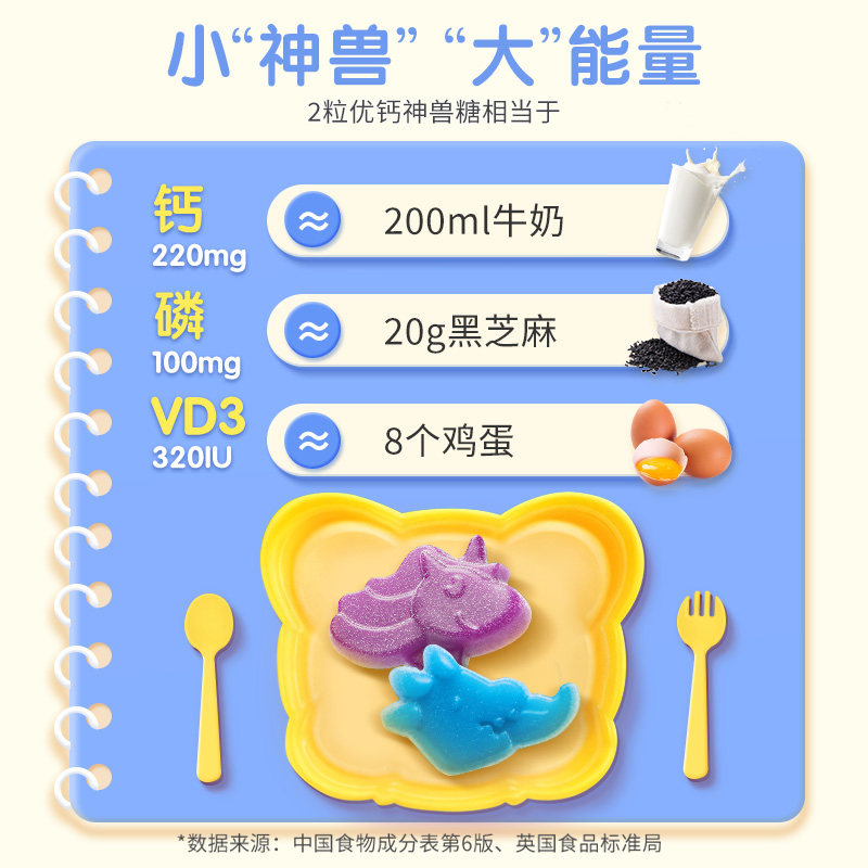 丽贵lilcritters小熊软糖儿童补钙d3磷复合VD小熊钙片维生素软糖