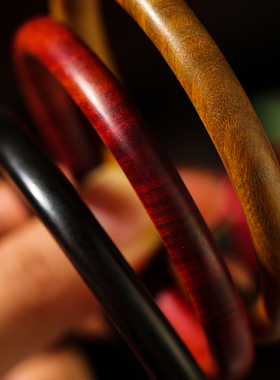 缘本古风文雅女檀木天然手镯手环