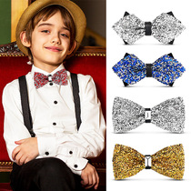 Water Drill Children Necktie Boy Yinglun High-end Butterfly Knot Golden Kindergarten Boy Red Collar Tie Dress Shirt Summer
