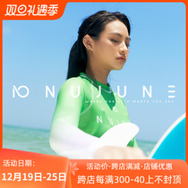 NuJune long sleeve swimsuit woman conservative split seaside sunscreen surf big code speed dry snorkeling jellyfish speed dry