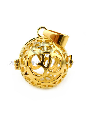 钛钢om圆球镂空香薰吊坠香薰棉球