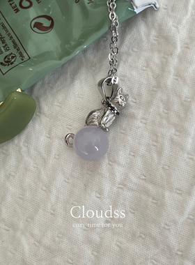 「傲娇喵大人」埃及安德森猫咪s925纯银天然玉髓ins感小众项链