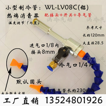 Vortex cooling vortex tube ຕູ້ເຢັນທໍ່ອາກາດເຢັນ cyclone cooling vortex cool air gun WL-LV08E ultrasonic cooling