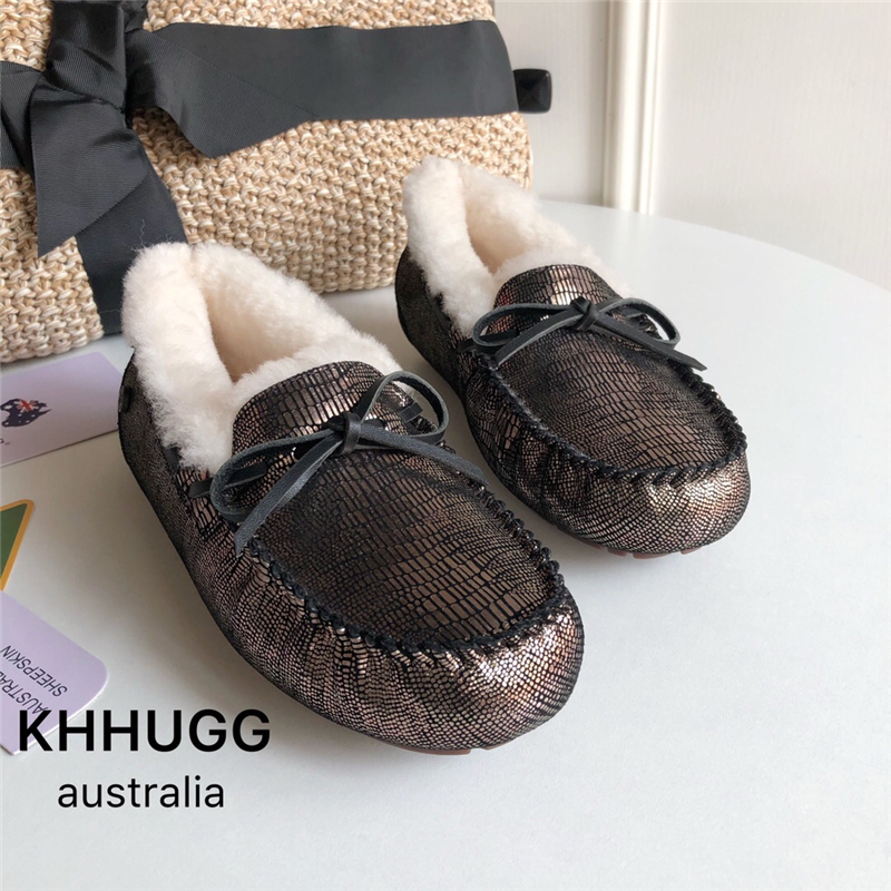 KHHUGG豆豆鞋女冬加绒 厚底棉鞋2023年新款真皮毛一体百搭KHΗUGG,淘宝优惠券,粉丝福利购,淘宝优惠卷