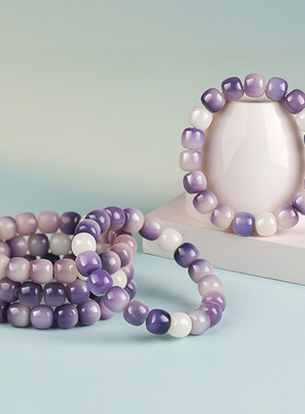 黛紫嫣然菩提手串女绕指柔菩提子文玩佛珠念珠手链男送男女友礼物