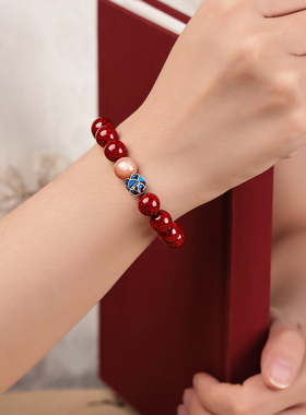 吉照堂晶体砂朱砂静心莲花手串