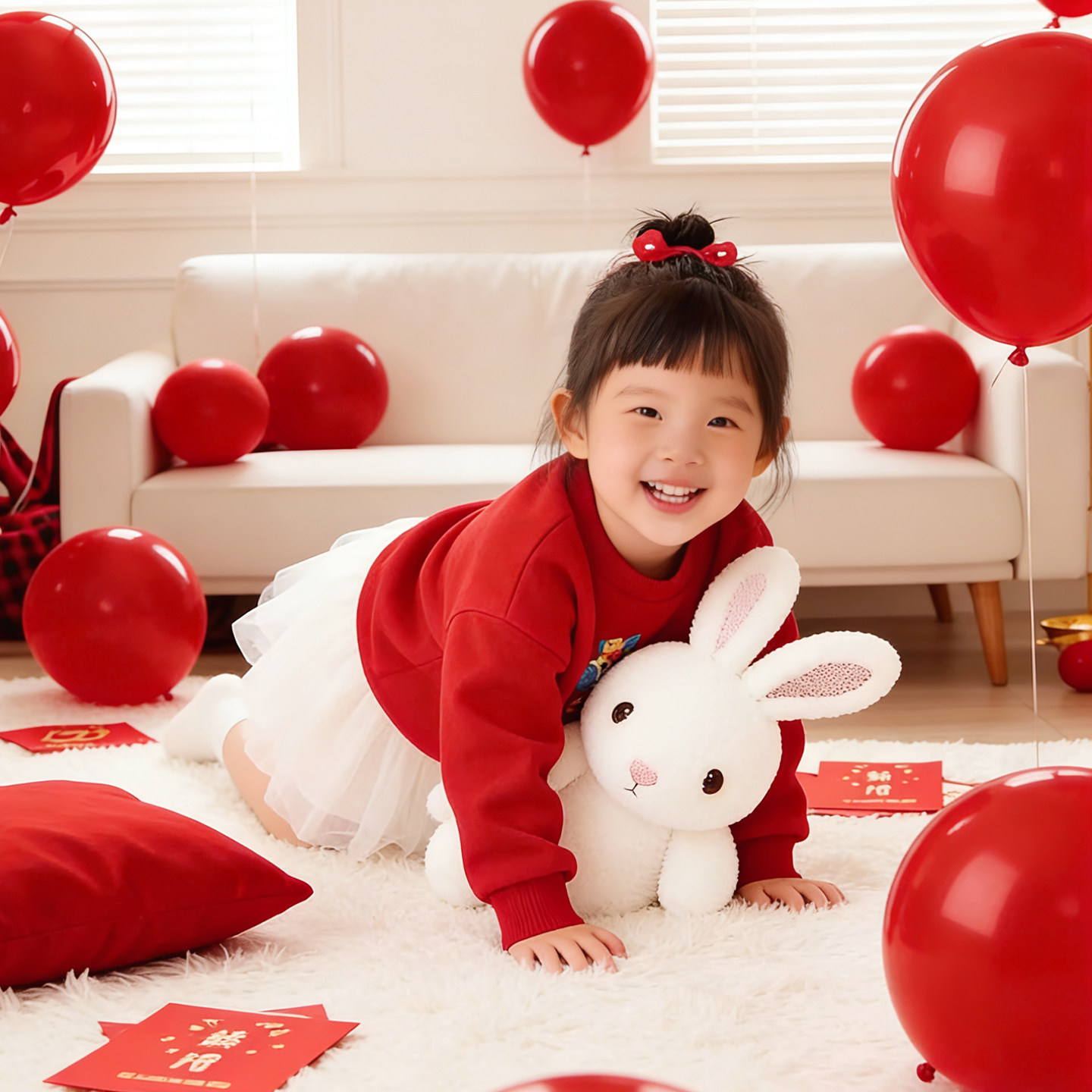 卡通拜年服2026马年亲子装卫衣一家三口红色加绒秋冬新年拍照卫衣,淘宝优惠券,粉丝福利购,淘宝优惠卷