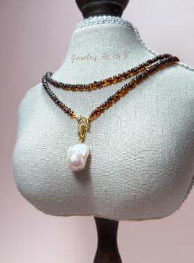 天然淡水珍珠项链ins风巴洛克