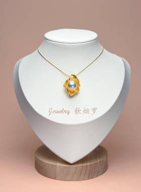 天然淡水糖纸圆巴洛克荷叶吊坠i