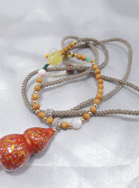 天然石翡翠女原创设计项链毛衣链