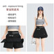 2026 New Grey Suit Skirt Summer A-Line Shorts Skirt Retro Hot Girl Windproof Casual Shorts