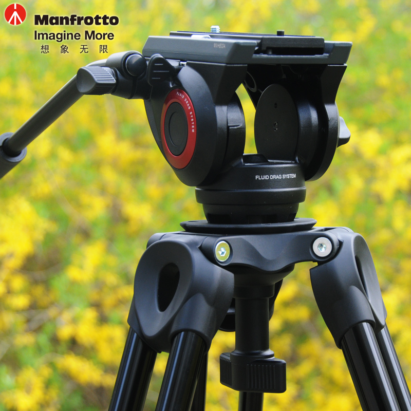 曼富图（Manfrotto）MVK500AM 液压云台60mm碗口MVH500A+MVT502AM摄像铝合金三脚架套装 - 图2