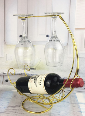 创意海盗船复古红酒架摆件