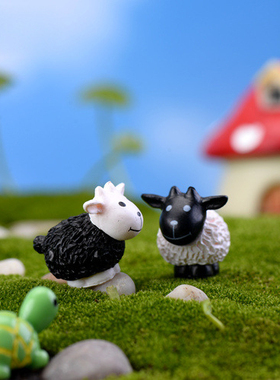 微景观可爱风盆栽黑白公仔小摆件