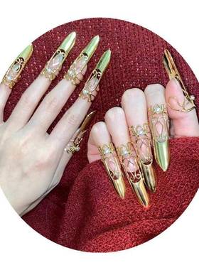 护甲汉服饰品古风可调节绕线线条造型装指套