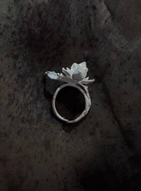 茉莉戒指 烧白工艺 开口可调节