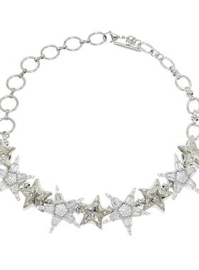 循环系列星星项炼choker纽扣锆石锁骨搭建重工手作设计