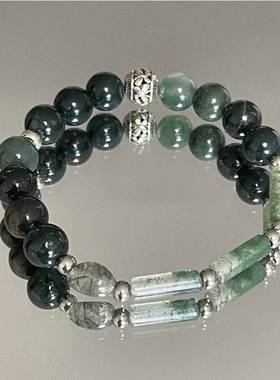 新中式水墨风晕染竹节手链女小众设计感个性简约国风中式兔子手镯