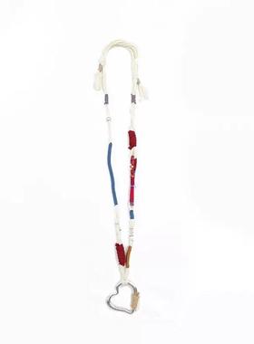 孟子义同款手工编织爱心吊坠项链小众欧美高级感毛衣链