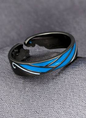 灶门炭治郎富义勇水之呼吸戒指动漫鬼灭之刃火神乐cos可调节指环