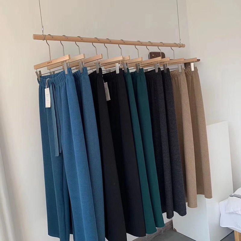 针织阔腿裤女秋冬季显瘦高腰cec 伊索芙休闲裤