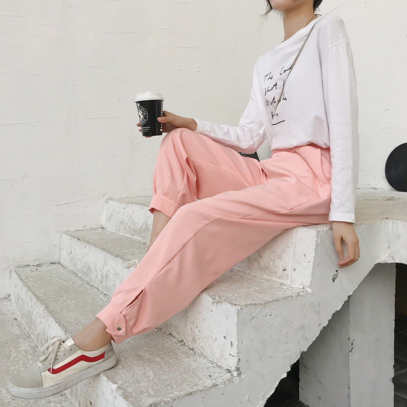 女夏韩版ins哈伦裤 伊索芙休闲裤