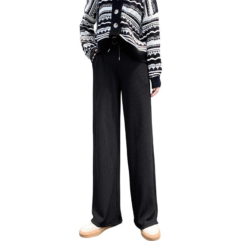 针织秋冬高腰垂感2020年新款阔腿裤 伊索芙休闲裤
