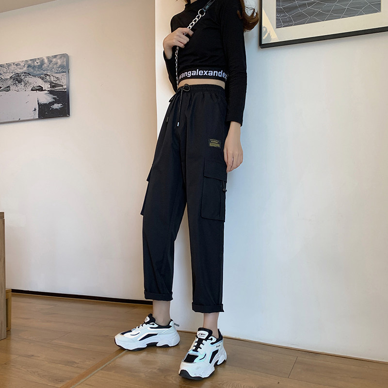 秋季2020新款帅气显瘦高腰潮工装裤 伊索芙休闲裤