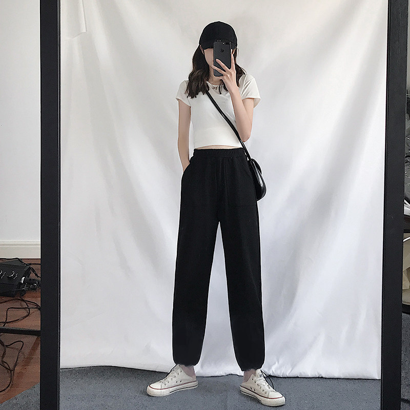 灰色运动裤女春秋2020 伊索芙休闲裤