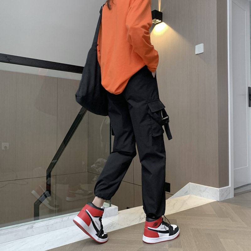 超火女春装2020新款显瘦高腰工装裤 伊索芙休闲裤