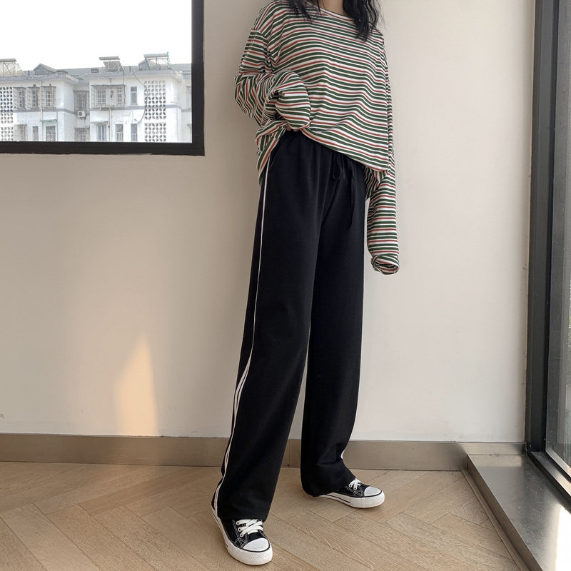 灰色拖地阔腿裤女春装2020新款高腰 伊索芙休闲裤