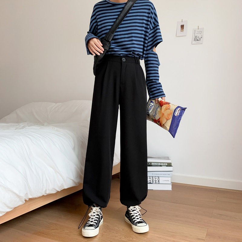 灰色西装裤秋季2020新款束脚哈伦裤 伊索芙休闲裤