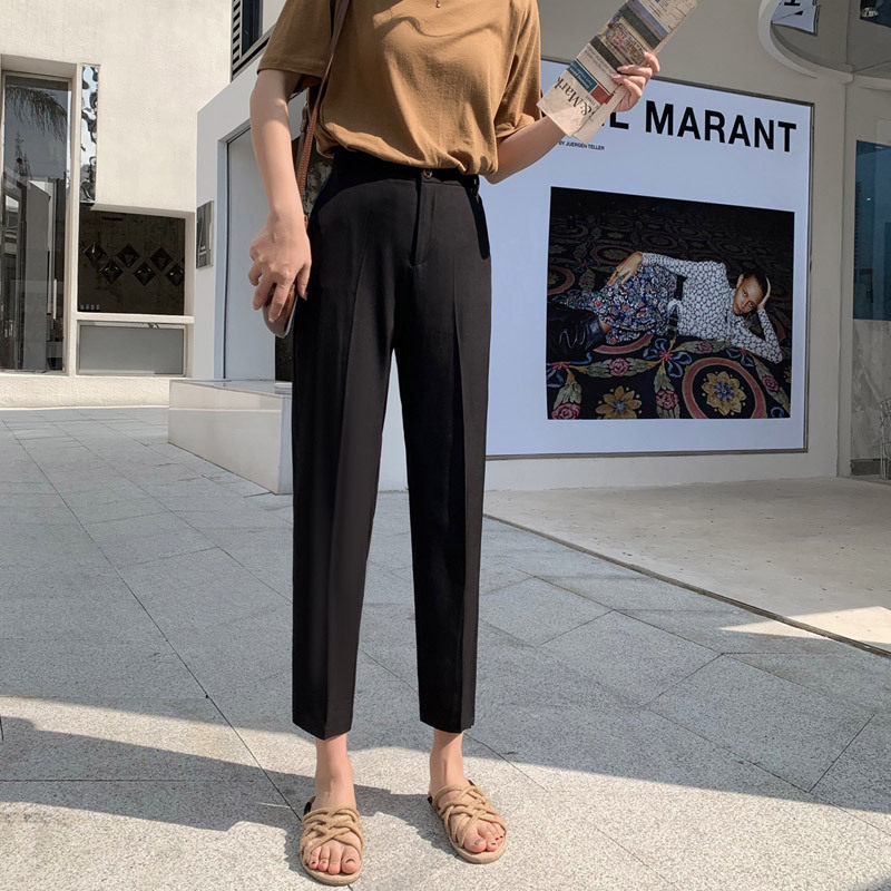 2020高腰宽松休闲哈伦烟管萝卜裤 伊索芙休闲裤