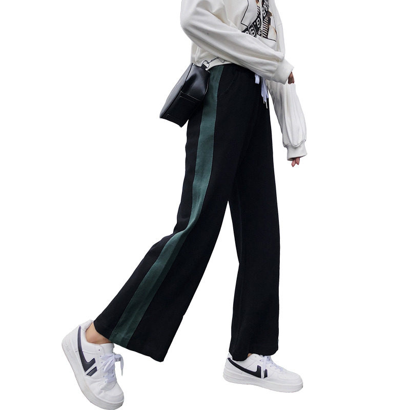 春秋高腰垂感韩版学生宽松坠运动裤 伊索芙休闲裤