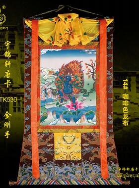 玄关棉布装裱手绘工艺品卷轴挂画