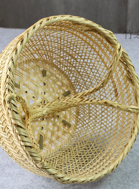 竹制品竹编收纳筐家用竹篮子手提
