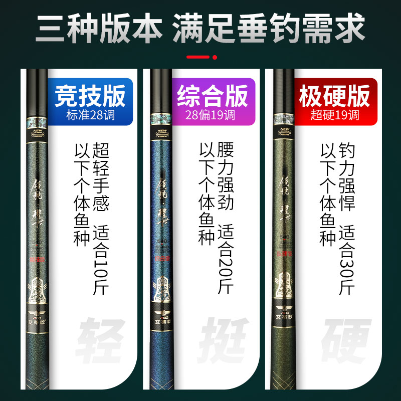 艾蒂欧领航耀世钓鱼竿超轻超硬台钓手竿综合大物竿竞技竿CCF用竿 - 图0