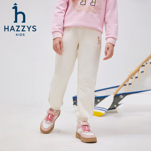 hazzys哈吉斯童装女童裤子2025春新中大童干爽弹力百搭长裤 - 图2