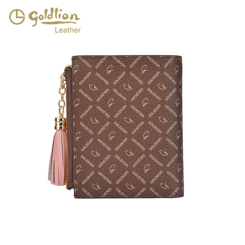 金利来复古印花短款卡包钱包2025时尚潮流大容量多卡位证件零钱包,淘宝优惠券,粉丝福利购,淘宝优惠卷